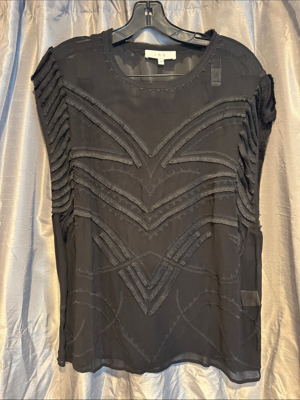 IRO Lana Black Embellished Sleeveless Top Size Medium/38